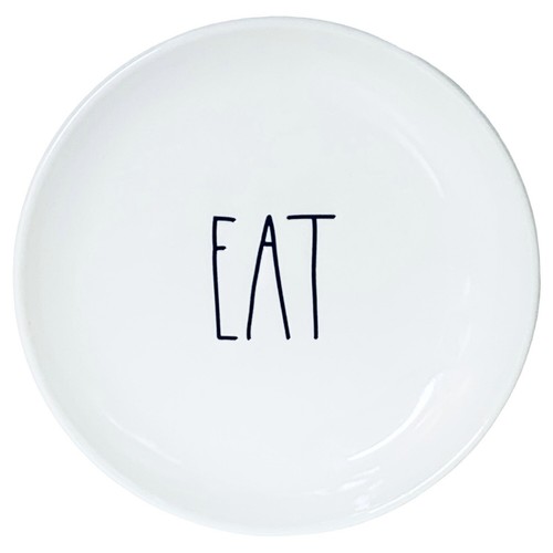 Rae Dunn Magenta FARMHOUSE EAT Artisan White Black Appetizer Plate(s) NEW - Picture 2 of 6