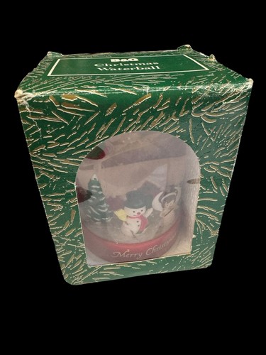 Rare Vintage 1980s B&Q Boxed Christmas Plastic Water Snow Globe Waterball - Picture 2 of 10