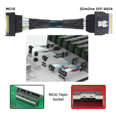 Cavo PCI-E Slimline SAS SFF-8654 A SFF-8643 - 50 Cm, Per Server E Storage