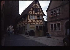 1950s Rothenburg ob der Tauber Germany Street Bavaria 35mm Red Border Slide