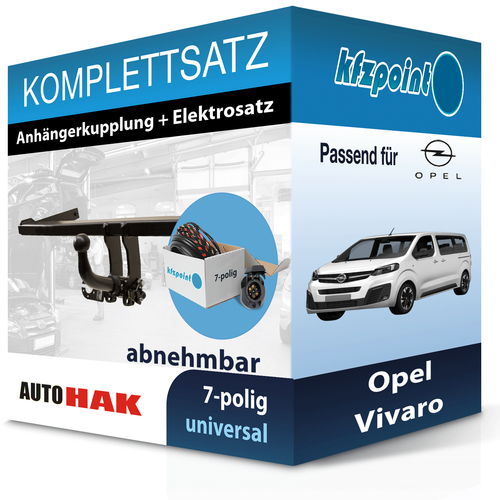 AUTO HAK Anhängekupplung abnehmbar und E-Satz 7polig für Opel Vivaro 03.19- neu