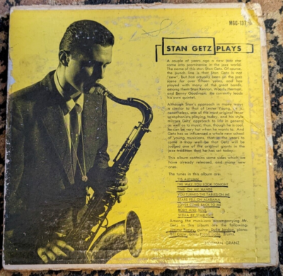 Stan Getz – Stan Getz Plays - Clef Records – MGC-137-A | eBay