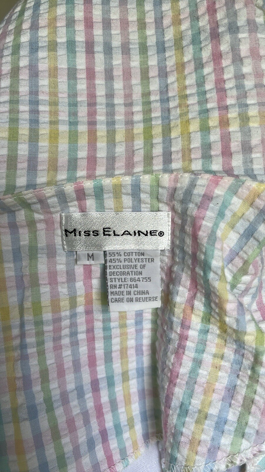 Vintage Miss Elaine seersucker striped duster hou… - image 6