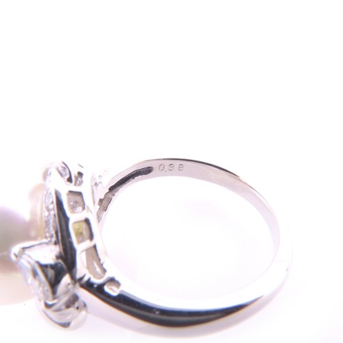 JEWELRY Pearl Diamond Ring US#6 PT900 Platinum - Picture 6 of 8