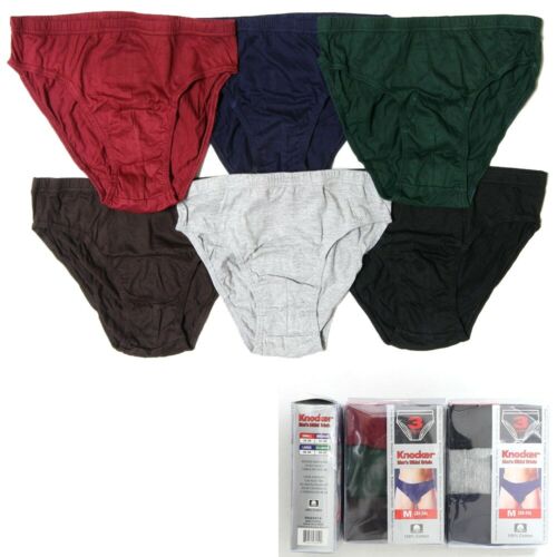 3 6 12 Knocker Men's Bikini Briefs Boxer Underwear Solid, Stripe, TBand S-XL - Picture 2 of 4