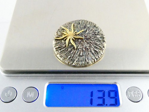 Colgante con prendedor protector solar de plata esterlina de oro amarillo de 14 k Prodesso Israel 925 585 - Imagen 8 de 11