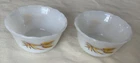 2 Vintage Fire-King 6 Oz Milk Glass Harvest Wheat Glassware Dessert Bowls #424
