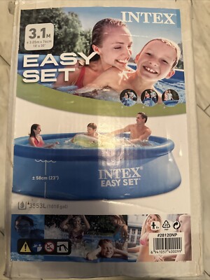 INTEX 28120EH Easy Set 10 Feet x 30 Inch Inflatable Puncture Resistant Above ...