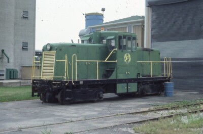 MISSISSIPPI GRAIN & ELEVATOR CO Eisenbahn Zug Lokomotive BUFFALO IA Foto Dia