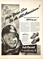 Help Your Son Be An All-American Poll-Parrot Star Brand Shoes Vtg Mag Print Ad