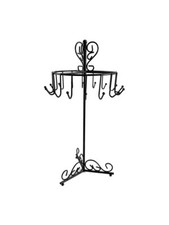 Black Metal Rotating Jewelry Organizer Ornate 15   Tall Storage Display
