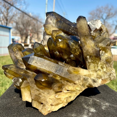 23.14LB Natural Tawny Crystal Quartz Crystal Cluster Mineral Specimen Healing - Picture 5 of 11