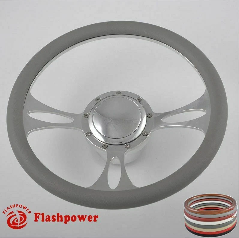 Kit Volante Billet Aluminio 9 Agujeros 14" con Botón Bocina y Adaptador Foto 4 de 4