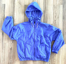 Vintage JC Penny USA Olympics Purple Hooded Windbreaker Jacket Coat Sz Small