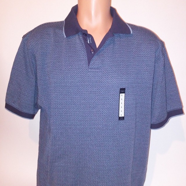 Haggar Mens Polo Shirt Large Blue Short Sleeve eBay
