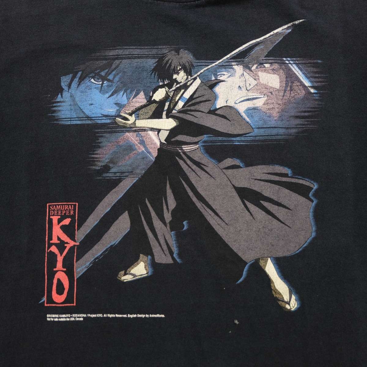 Rare VTG Samurai Deeper Demon Eyes KYO T Shirt 2000s Anime