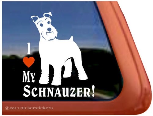 I Love My Schnauzer | High Quality Vinyl Dog Window Decal Sticker - Bild 1 von 1