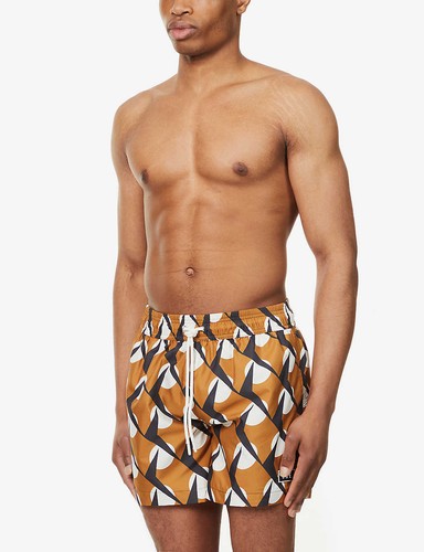 CHE Classic Grafik-Druck recycelt-Polyester Badeshorts - Bild 2 von 10