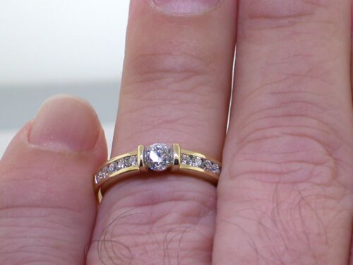 Venta Anillo Banda Brillante 585 Oro Amarillo 14Kt 11 Brillantes 0,50ct Top Wesselton - Imagen 8 de 8