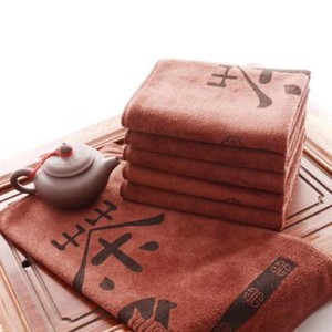 Deep-color-cloth-Tea-towels-Coffee-color-towel-Chinese-character-tea-towels