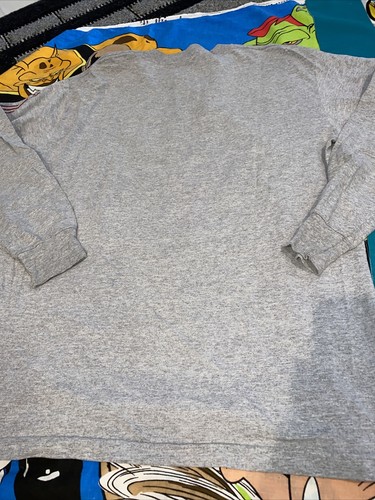Vintage Ocean Pacific 90s Heather Gray LS t Shirt Sleeve Spell Out L Surf Beach - Picture 6 of 9