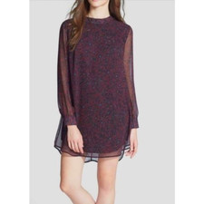 ASTR The Label Burgundy Key hole Back Chiffon Dress       Size:  S