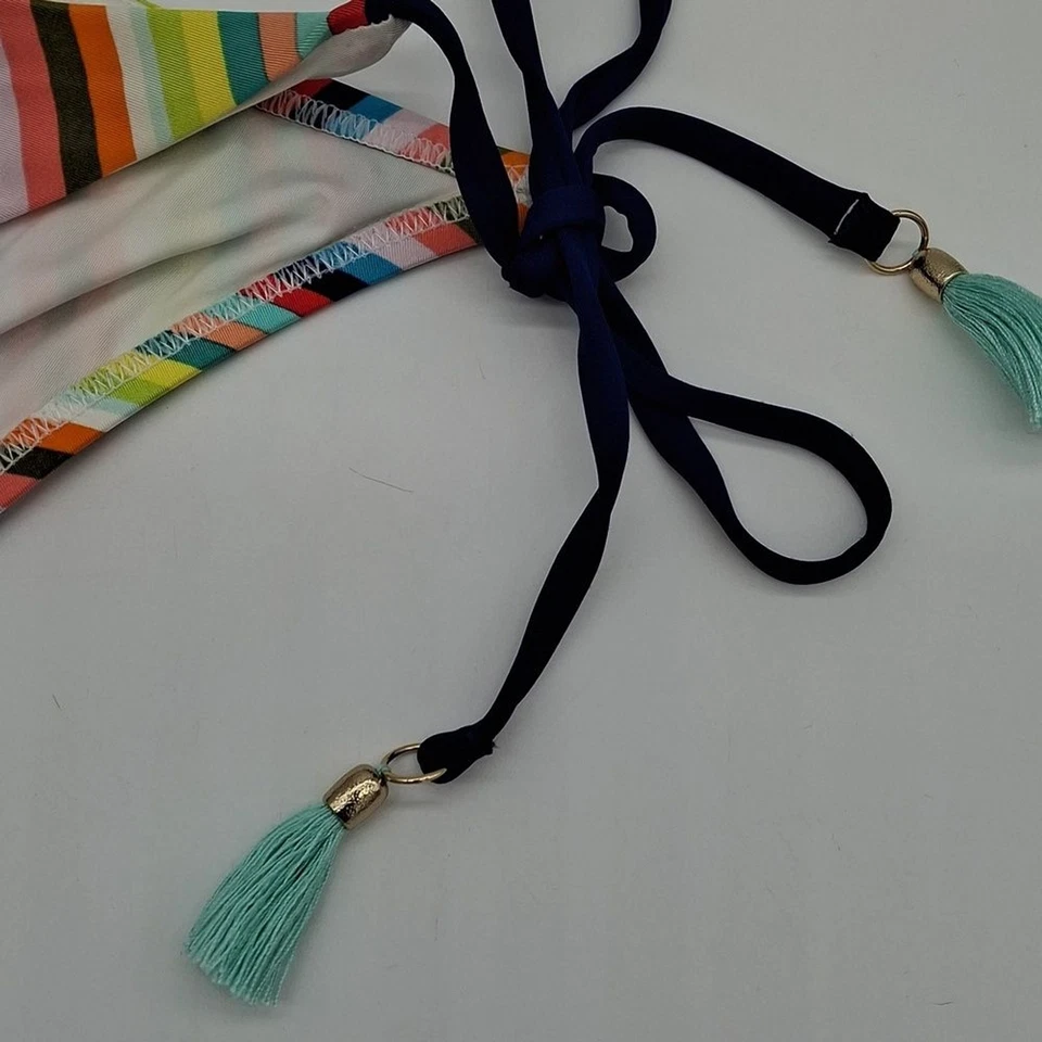 Parte inferior de bikini Trina Turk para mujer grande/12 Aviero corbata lateral hipster multicolor L/12 Foto 3 de 4