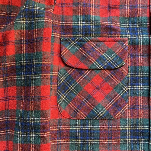 Vintage Pendleton Mac Lean Tartan Flannel Button Up Shirt Pockets Red Size L - Bild 3 von 8