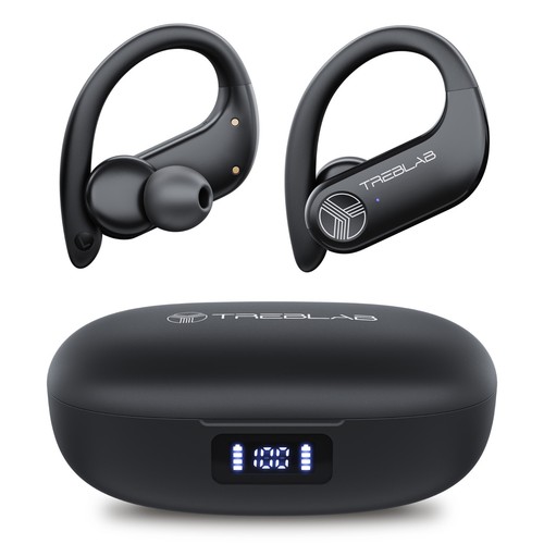 Treblab X3 Pro-W - Waterproof Wireless Earbuds w/ Earhooks - up to 145H Playtime - 第 1/9 張圖片