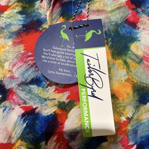 TailorByrd Golf Polo Shirt Men's XL Colorful Paint Strokes All Over Print New - Picture 4 of 8