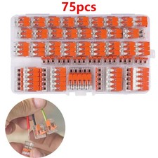 75Pcs Lever Nut Compact Splicing Wire Connectors 2/3/5 Terminal 221-412 221-413