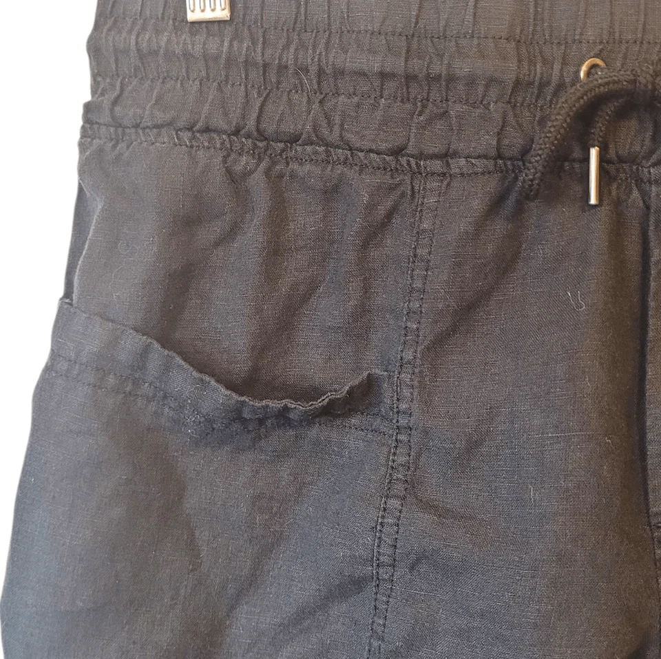 Pantalones Cortos Para Mujer Athleta Negro Cabo Lino 4" Talla 10 Foto 4 de 4