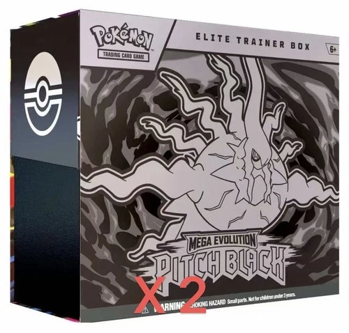 2 X Pokémon TCG Mega Evolution Pitch Black Elite Trainer Box ✅ IN HAND