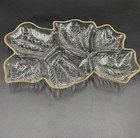 Jeanette crystal divided dish gold trim