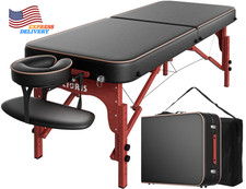 84" Professional Massage Table Portable Reinforced Wooden Leg Hold up to 1100LBS