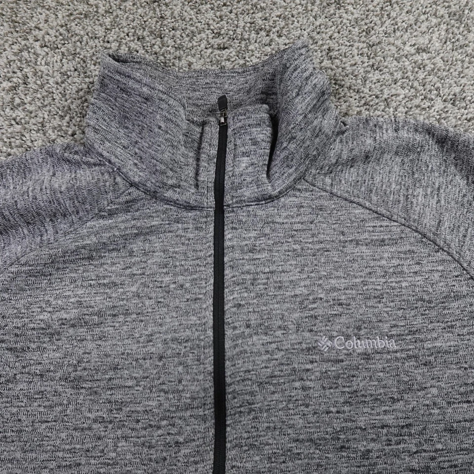 Columbia Pullover Mujer L Gris 1/2 Cremallera Rejilla Polar Térmica Exterior Sudadera Foto 3 de 4