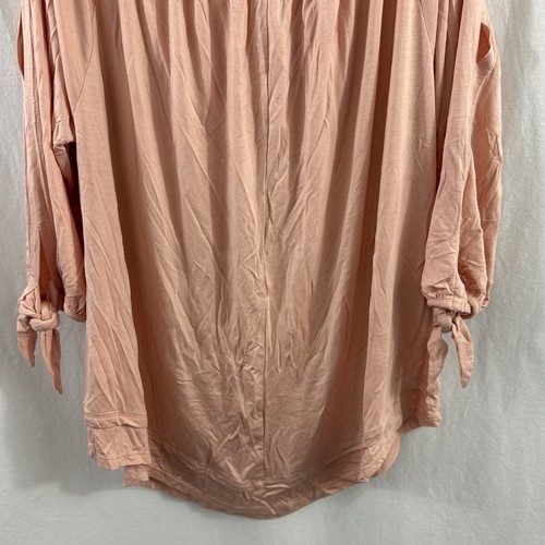 Lane Bryant Cold Shoulder Pink Top 3 Quarter Sleeves Women’s Size 14/16 NWT - Picture 6 of 13