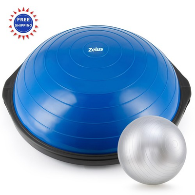 #ad #ad Balance Ball 25in 600lb Inflatable Wobble Board Exercise Equipment ZELUS Half $154.99