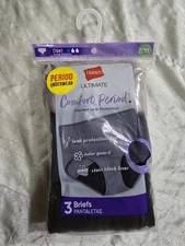 NWT Hanes Ultimate Comfort Period Protection Briefs Underwear Panties Size 8/XL
