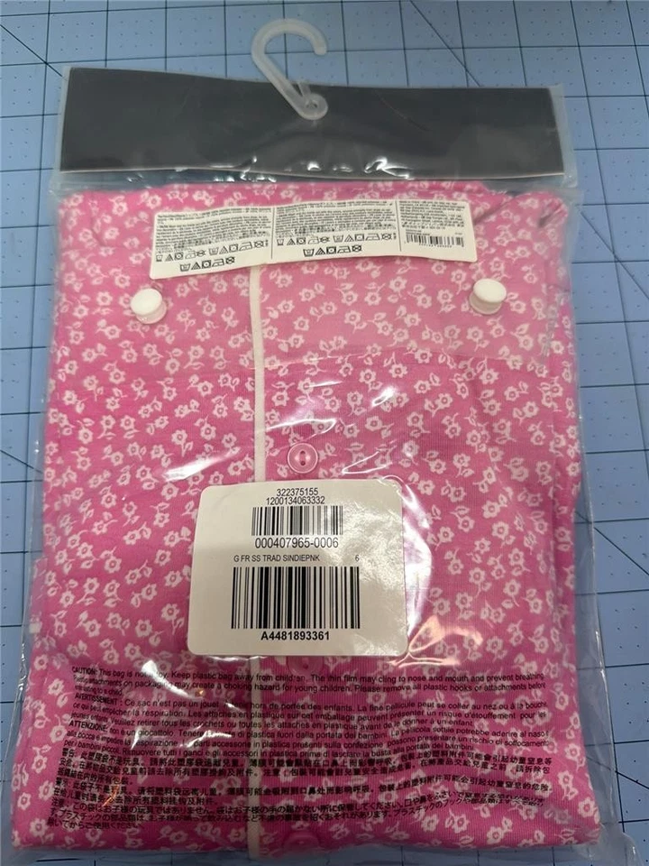 ¡NUEVO! GAP KIDS Niñas Pequeñas Pijama Talla 6 - Pantalones Cortos y Top con Botones. ROSA Floral Foto 2 de 2