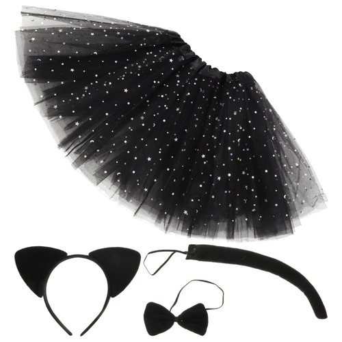 1 Set Accessori Cosplay Halloween Gatto Vestire Fascia Coda Kit Costume Gatto - Foto 9 di 12