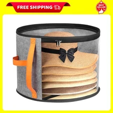 Oversized Clear Hat Storage Box for Women, Cowboy Hat Organizer for Grey