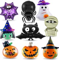 Folienballon Halloween 9 StüCk KüRbis Hexe Geist Fledermaus Spinnweben Deko