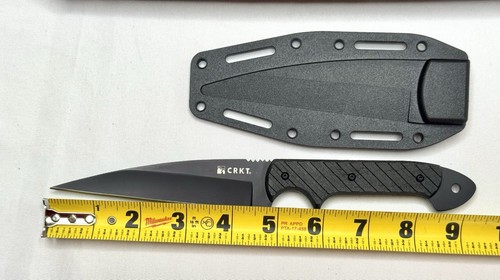 CRKT Dragon 2010KN - Fixed Blade Knife with Sheath - Black Plain Edge - w/Box - Picture 3 of 8
