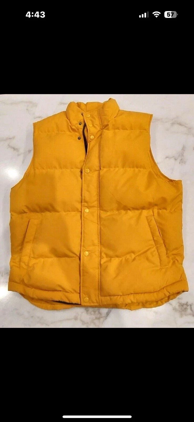 St Johns Bay Vest Men's M Yellow Sleeveless Jacket Full Zipper and Button