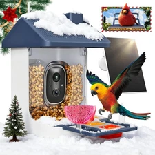 Smart Bird Feeder with Camera, 1.8L Solar Powered Bird Feeders for Outdoors, ...