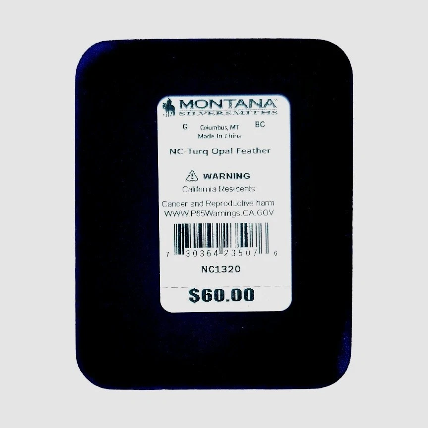 Collar Montana Plateros Turquesa Ópalo Pluma Cuentacuentos NUEVO Minorista $60 Foto 4 de 4