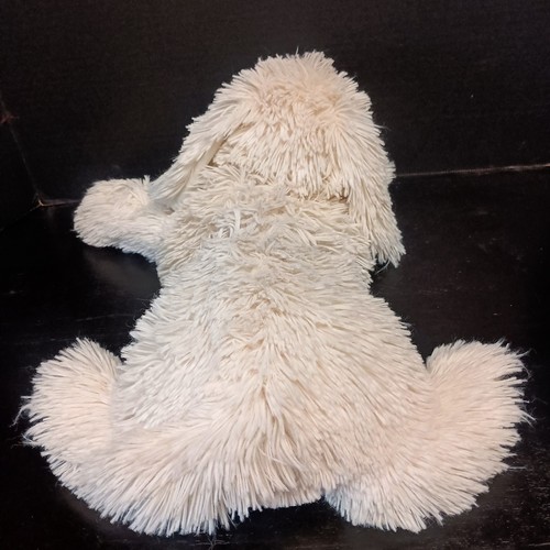 Folkmanis White Shaggy Fluffy Panting cane corpo intero peluche pupazzo mano 19" - Foto 4 di 8