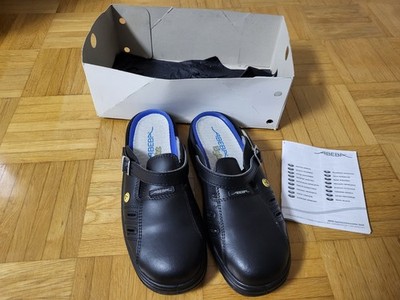 ABEBA Sicherheitsschuhe, Clog,ESD, Schwarz Neu
