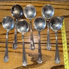 7 RARE VINTAGE 5 1/4 GORHAM STERLING SILVERsoup/bullion/SPOONS MONOGRAMED.